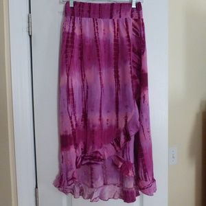 Justice Tie Dye Pink Long Skirt Sz 18 or Petite 4